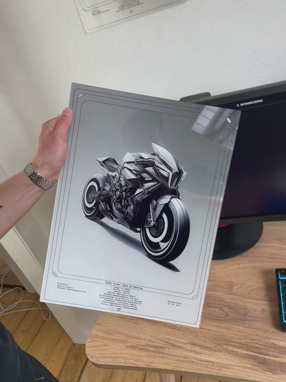 Ein Acryglasbild von Lootdrop wird mit Magnofix an einer Wand über einem Gaming setup angebracht.